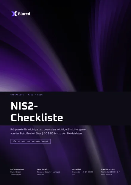 Titelseite der NIS2-Checkliste von BDT
